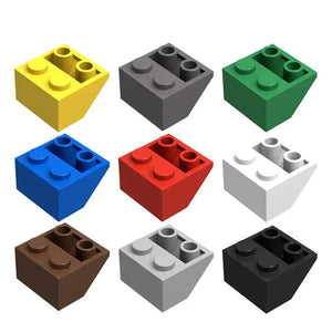 20 piezas de bloques de construcción 2x2 con pendiente invertida