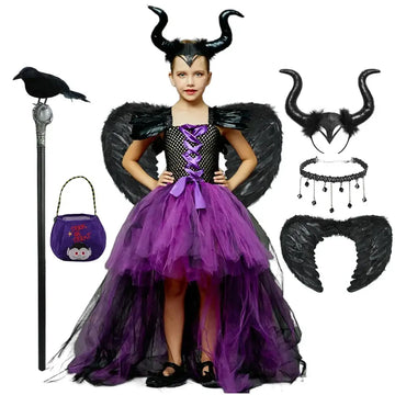 Costume Halloween enfant sorcière à cornes