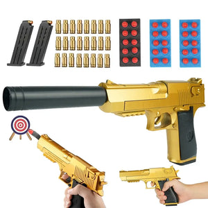 Pistolet jouet Desert Eagle doré – Projectiles en mousse