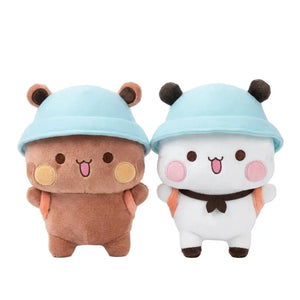 Duo de peluches panda et ours 20 cm
