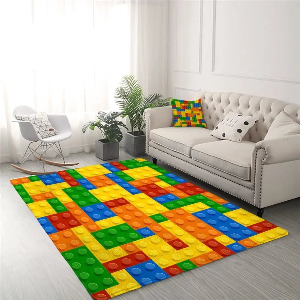 LEGO - Tapis à motifs carrés multicolore 140x200