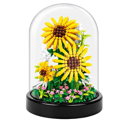 Tournesol à construire avec éclairage LED et cloche transparente