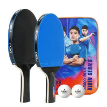 Ensemble de 2 raquettes de tennis de table bleu et noir en bois pur avec étui de transport de marque idéal magasins de jouets