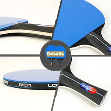 2 raquettes de tennis de table bleu et noir en bois pur avec poignée brandée loki, idéales magasins de jouets