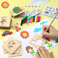 20 Pochoirs en bois Montessori pour enfants - Enjouet