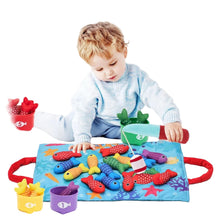 Jeu de pêche en tissu avec gobelets à empiler – 22 pièces