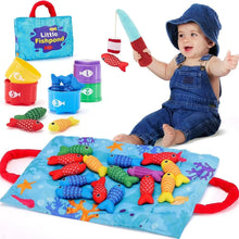 Jeu de pêche en tissu avec gobelets à empiler – 22 pièces