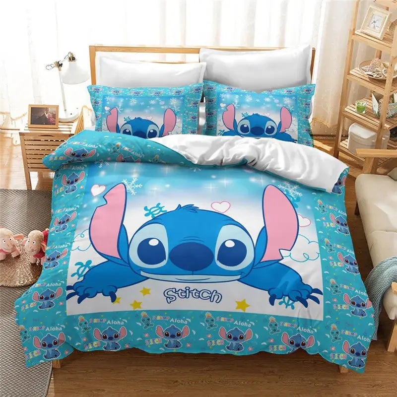 Housse Couette Taies Oreiller Stitch