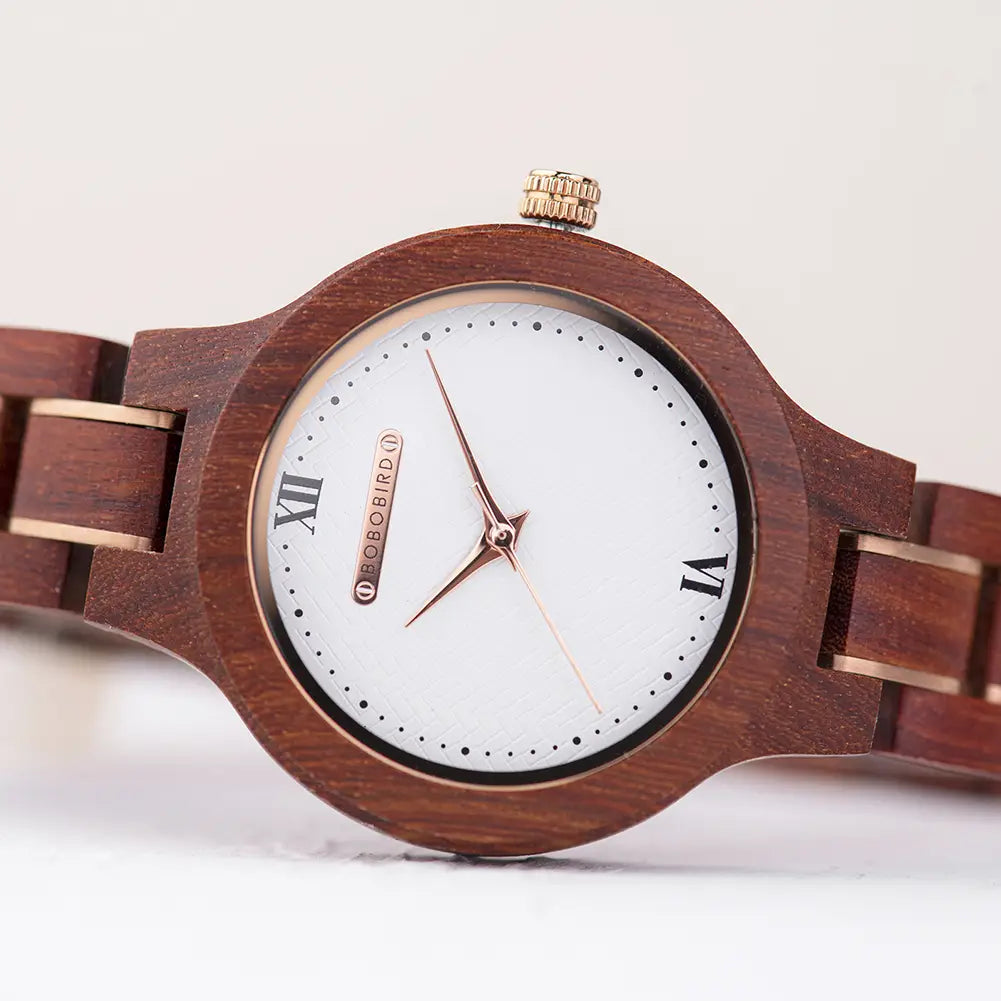 Montre-bracelet de luxe en bois pour Femmes