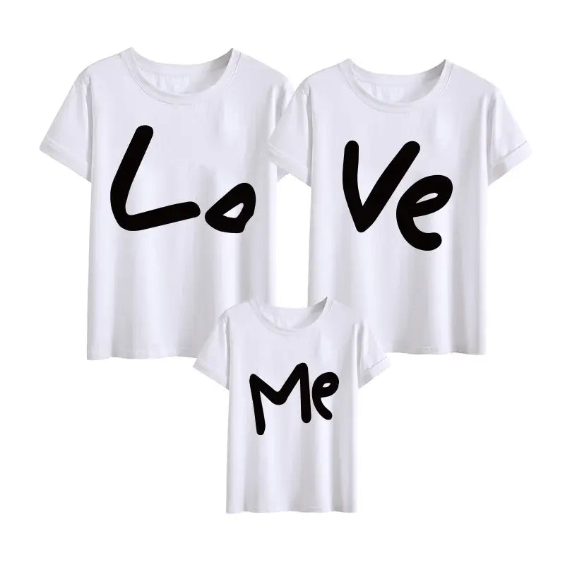 Tenues coordonnées Famille T-shirt 100% Coton Love