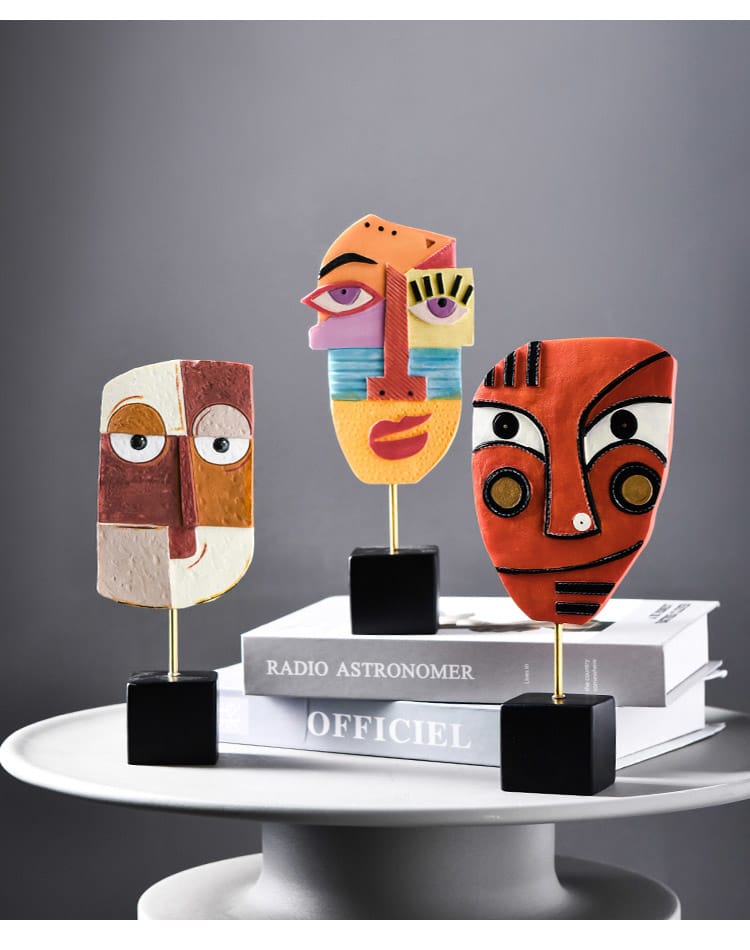Figurines Décoratives Visages en résine Art Picasso