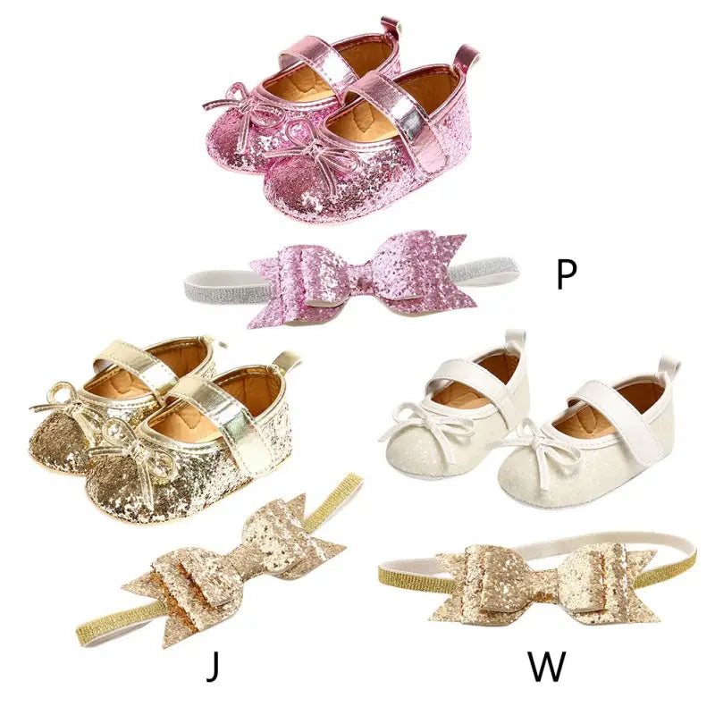 Chaussures Cuirs à paillettes pour bébé