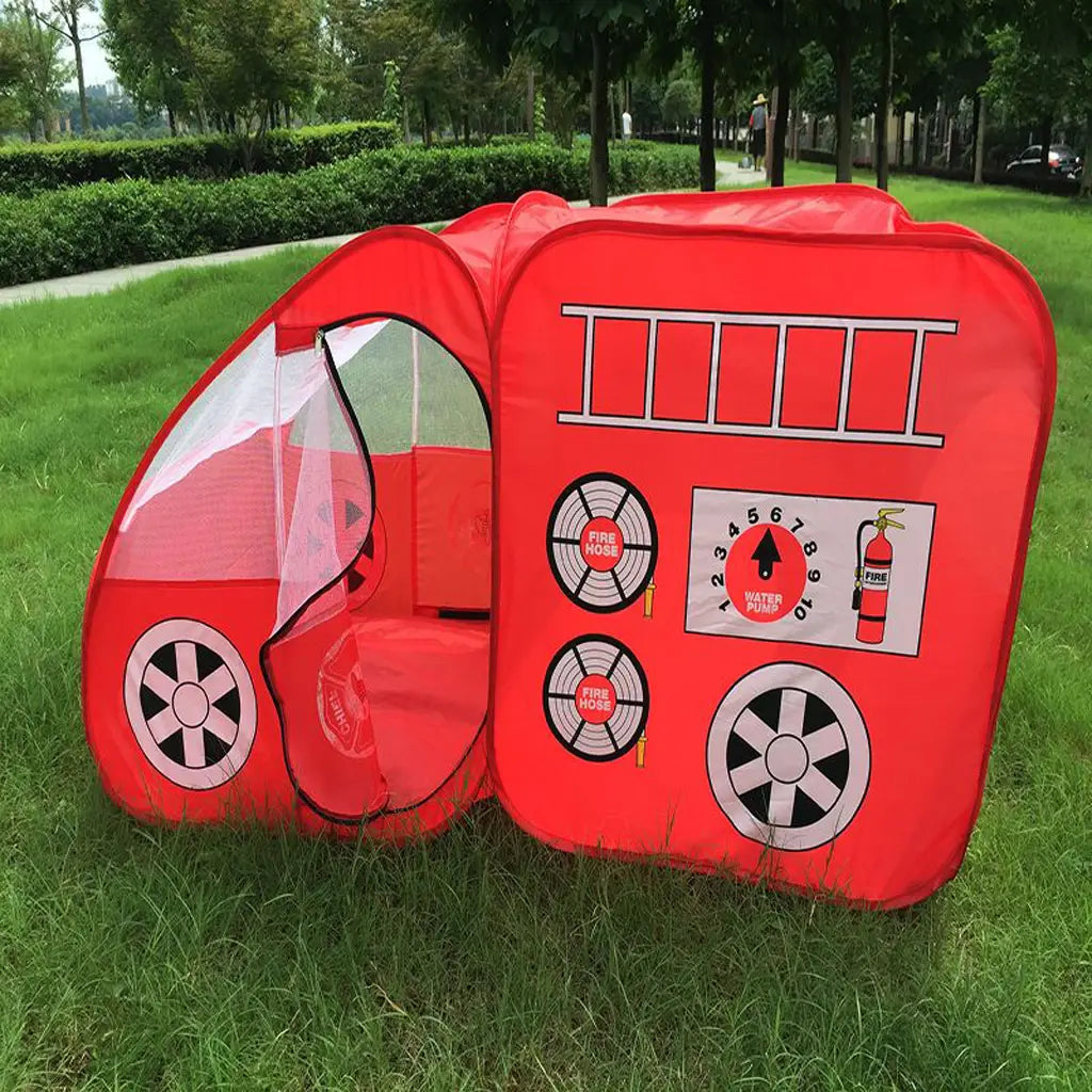 Tente de jeu en forme de camion de pompiers pour enfants