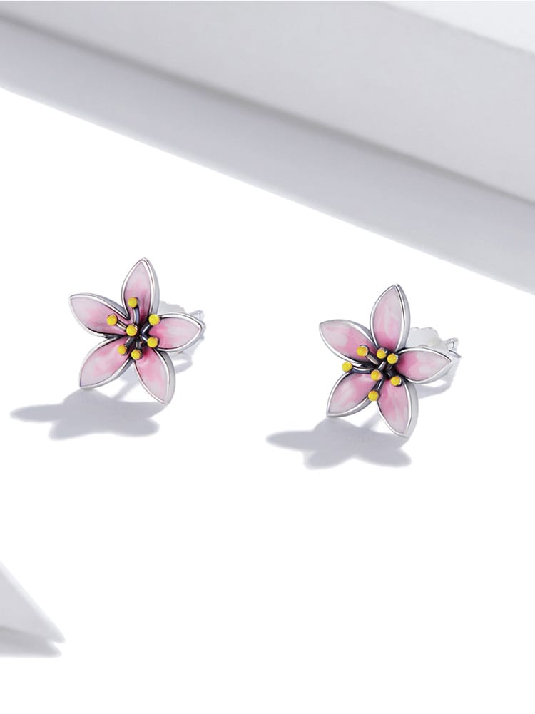 Boucles d’oreilles en argent 925 Fleur de cerisier