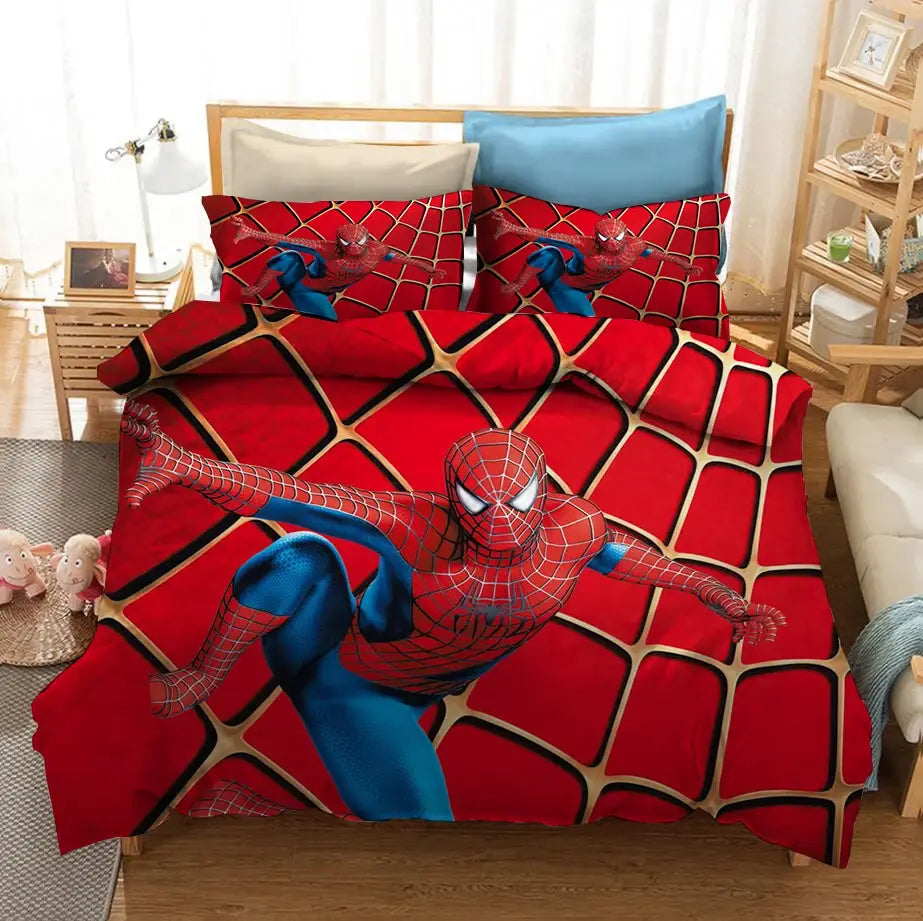 Housse Couette Taies Oreiller Spiderman