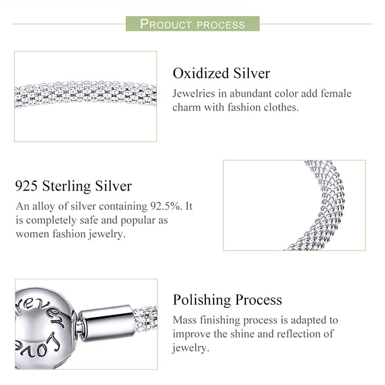 Bracelets classiques 100% argent sterling 925 pour femmes