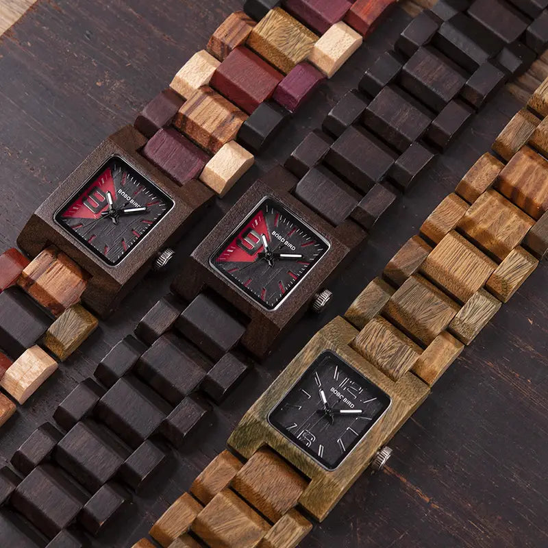 Montre-bracelet Quartz en bois pour femmes