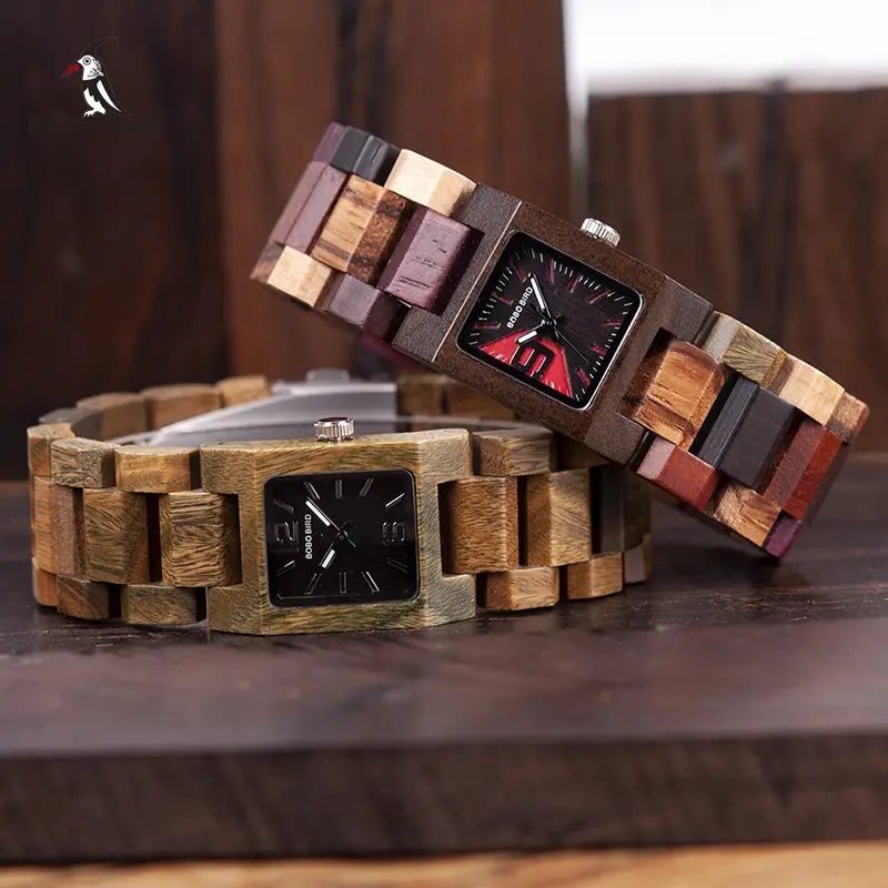 Montre-bracelet Quartz en bois pour femmes