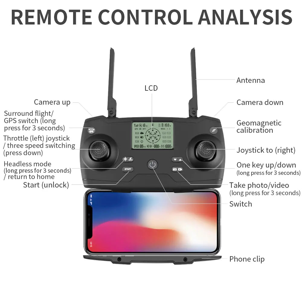 Drone GPS Professionnel Camera HD 8K 1.2km