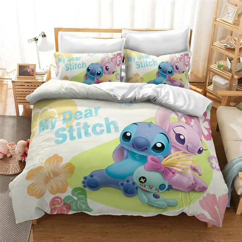 Housse Couette Taies Oreiller Stitch