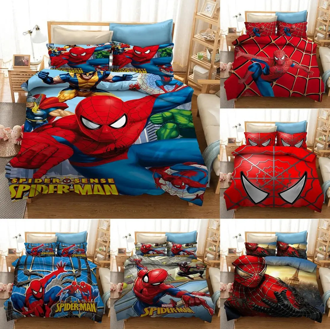 Housse Couette Taies Oreiller Spiderman