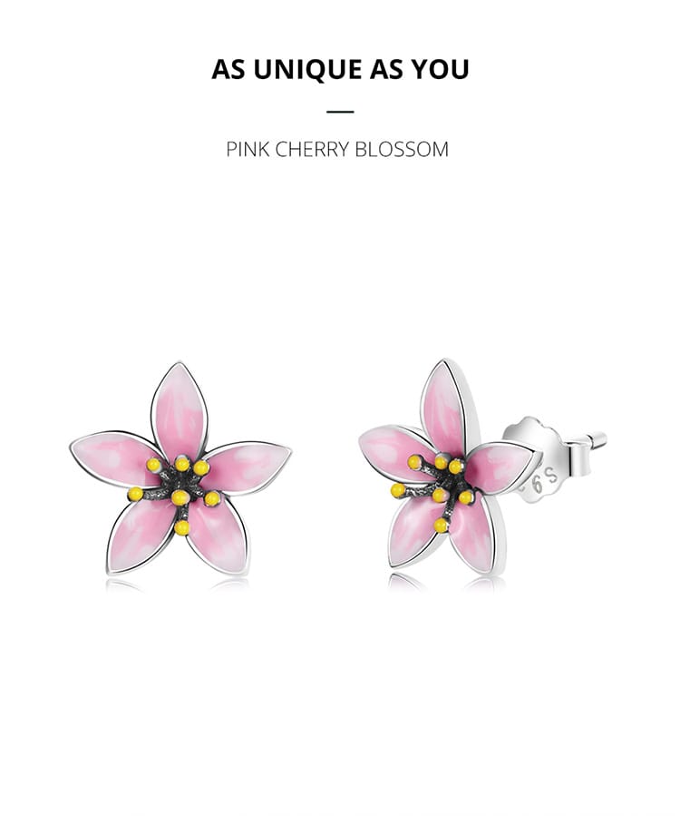 Boucles d’oreilles en argent 925 Fleur de cerisier