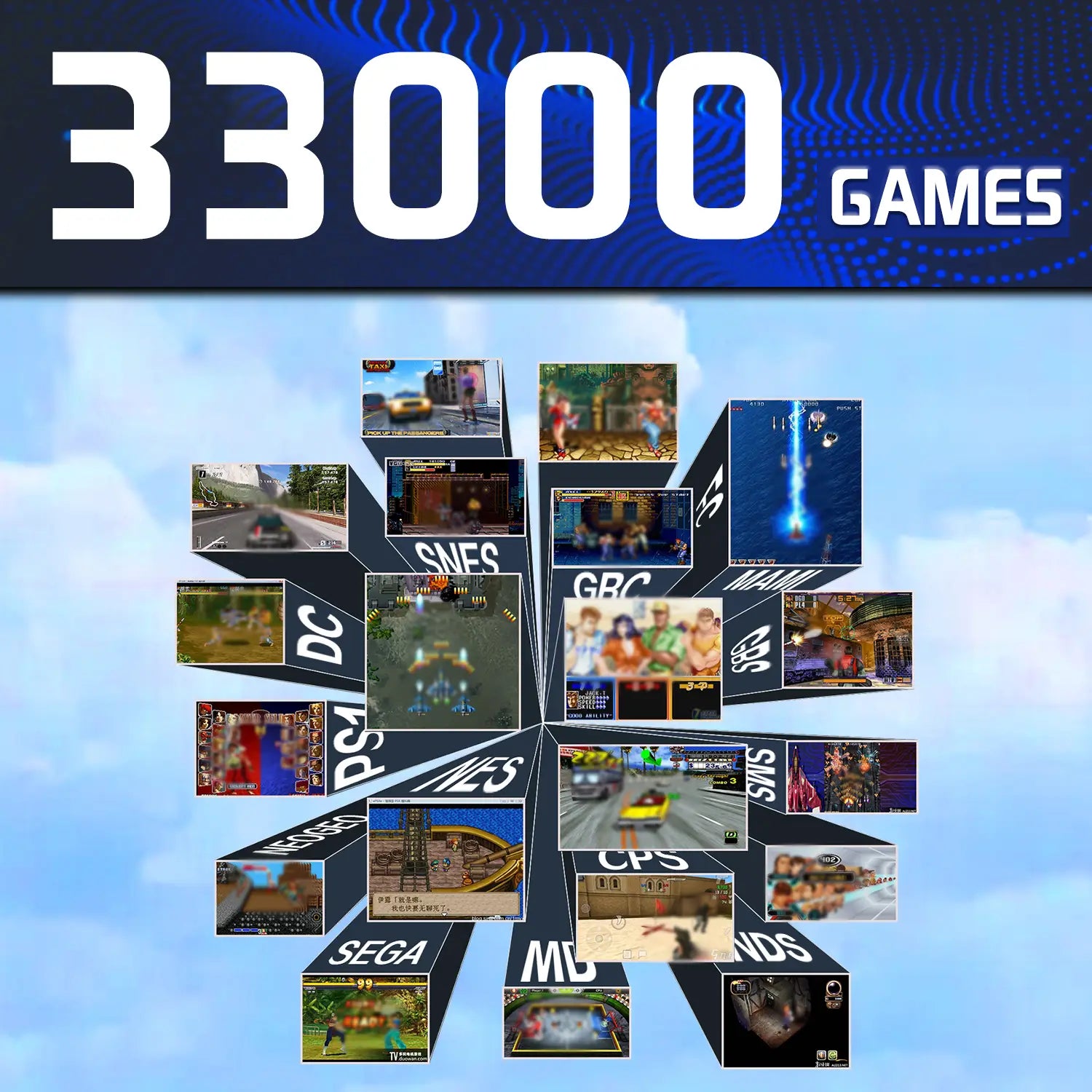 Console de jeu vidéo 4K avec émulateur 33000 Jeux