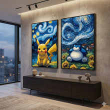 Poster Pikachu Snorlax Van Gogh