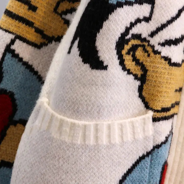 Gilet pull épais tricoté Donald Duck