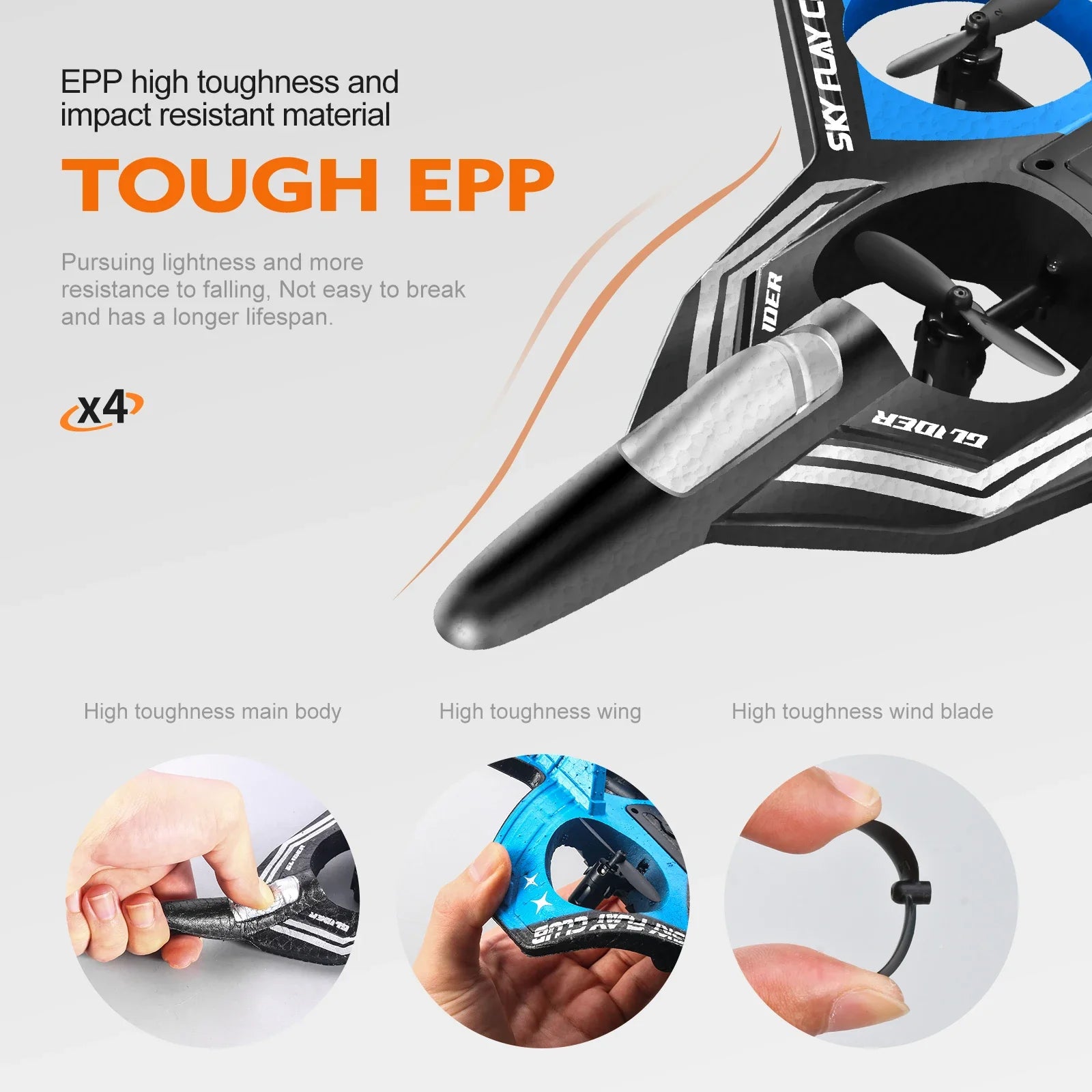 Avion de chasse à quatre axes télécommandé