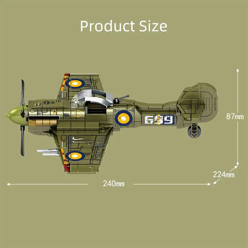 Jeu de Construction chasseur Spitfire WW2