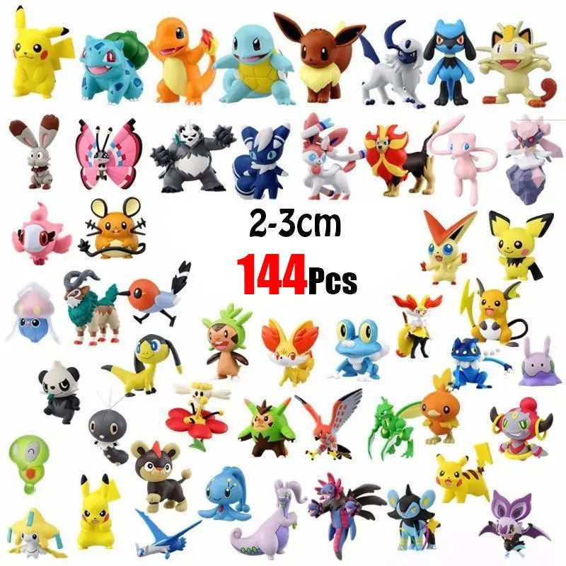 144 Figurines Pokemon avec Sac rangement