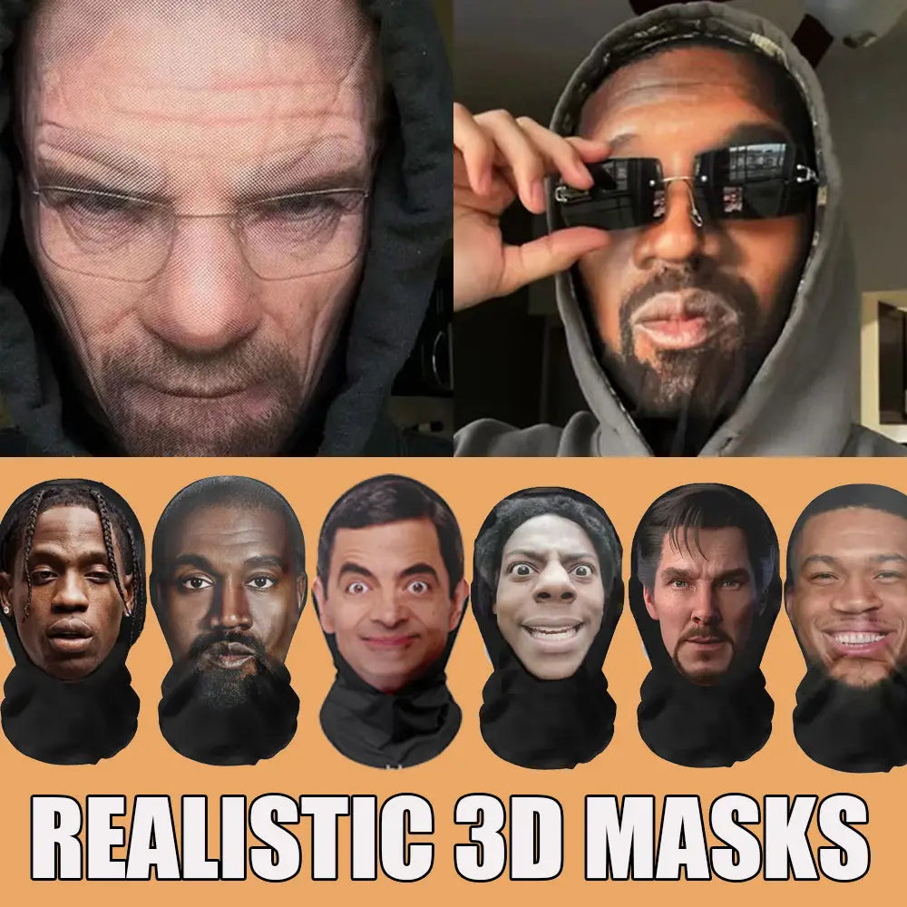 Cagoule Masque collant visage 3D