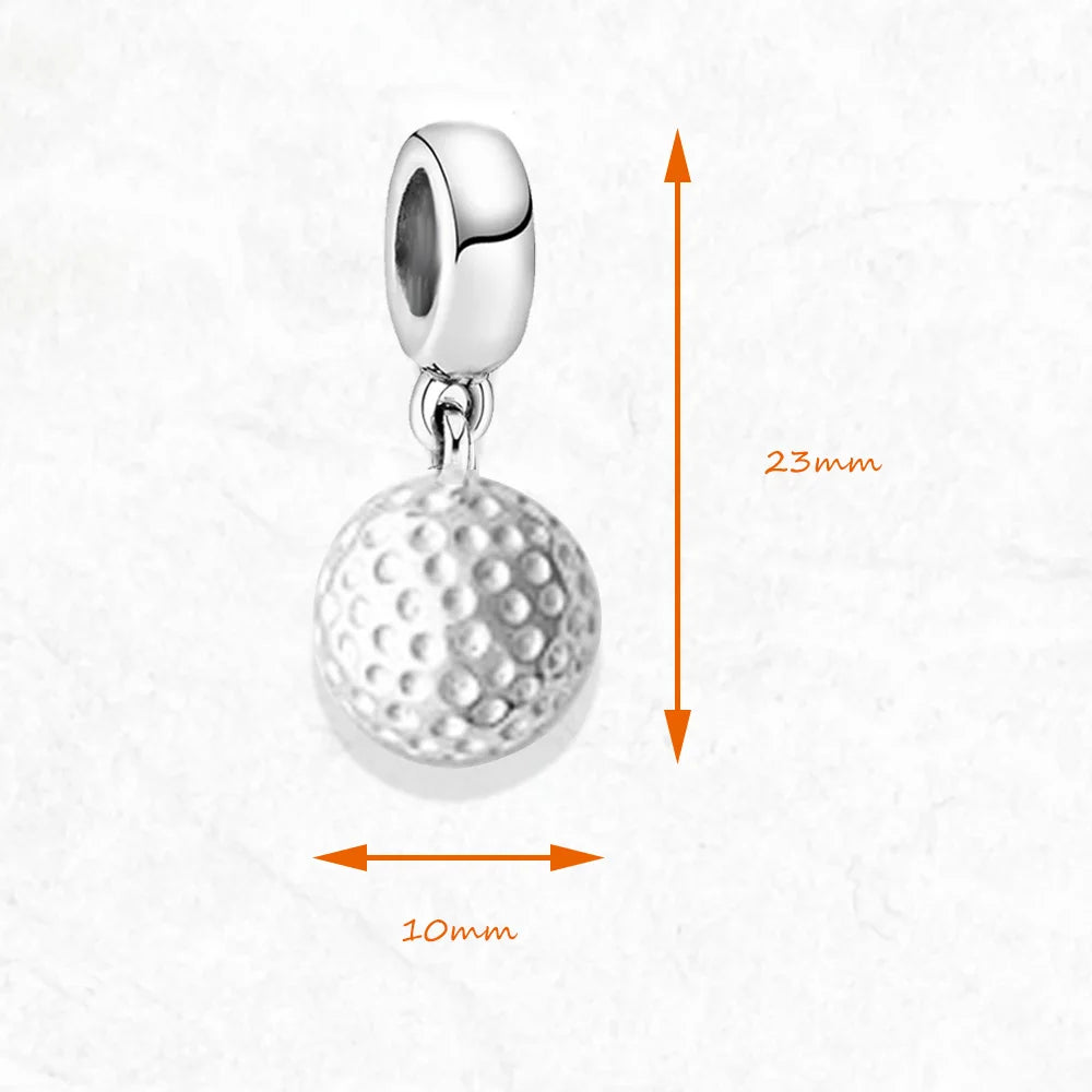 Charm Pendentif Balle de Golf Argent