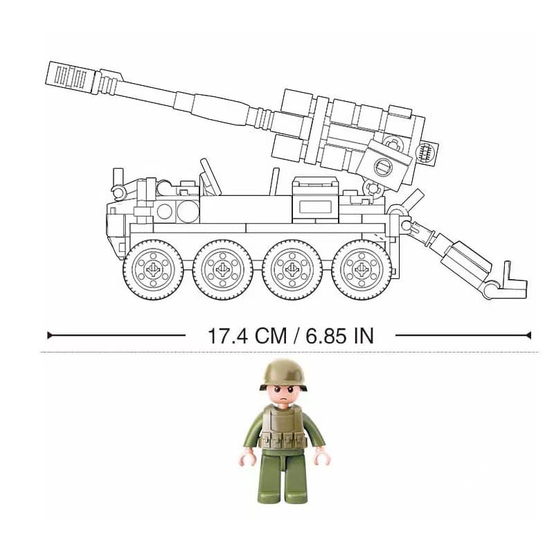 Blocs de construction Tank militaires à roues anti-char