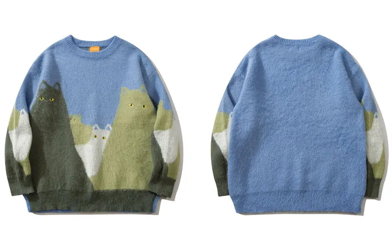 Pull Laine Chats pour Homme
