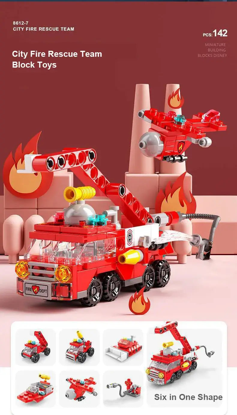 Camion de Pompier Jouet lego 6 en 1