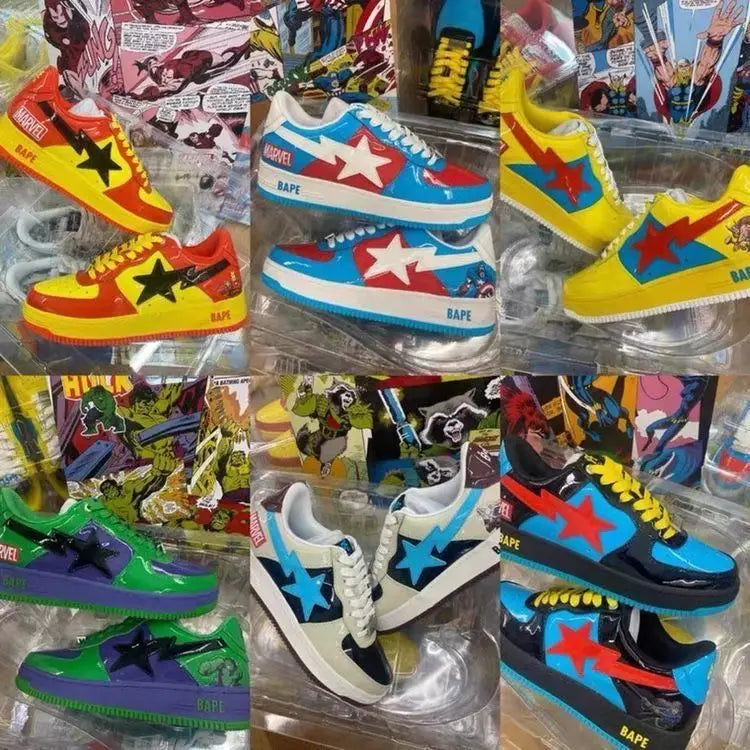 Chaussures Baskets BAPE STA X Marvel