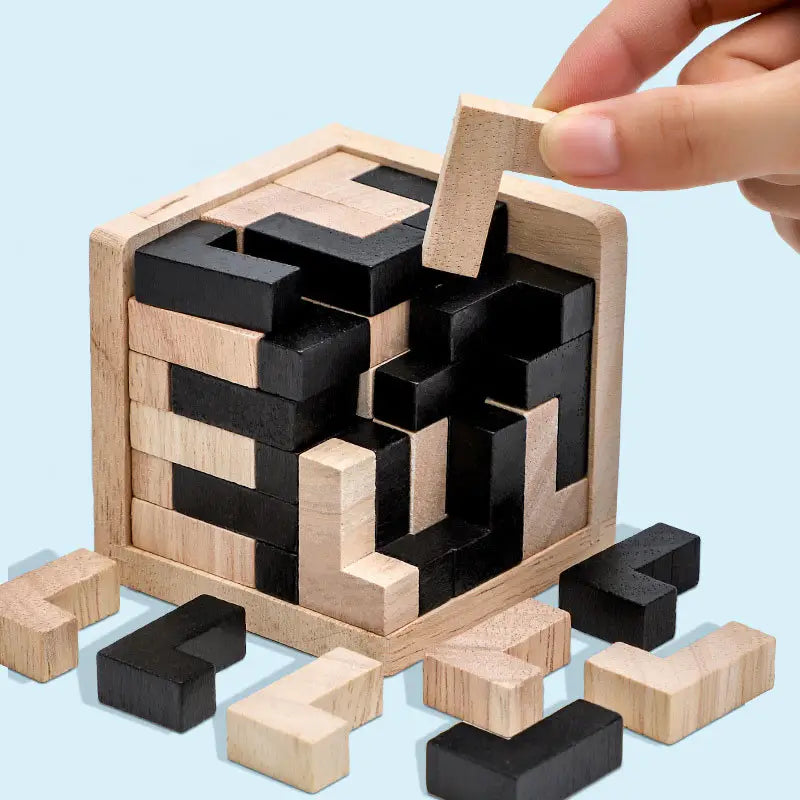 Puzzle Cube Bois 3D Créatif