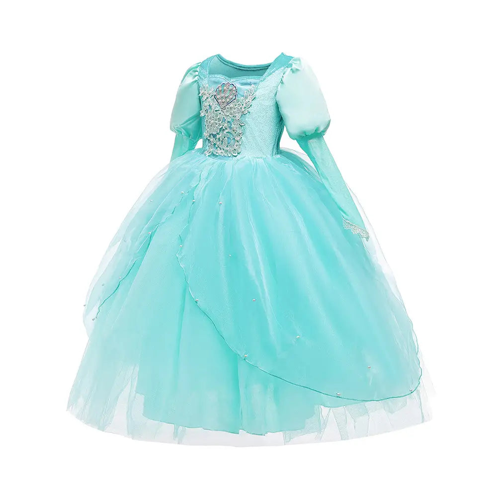 Robe de bal Enfant Princesse Ariel Bleue
