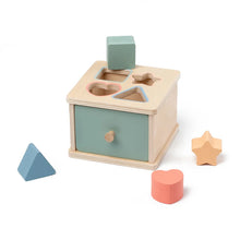 Boîte de tri en bois à tiroir – formes, bâtonnets ou pièces
