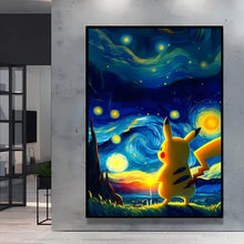 Poster Pikachu Snorlax Van Gogh