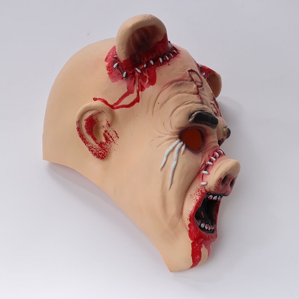 Masque Halloween Tête de Cochon Ensanglanté