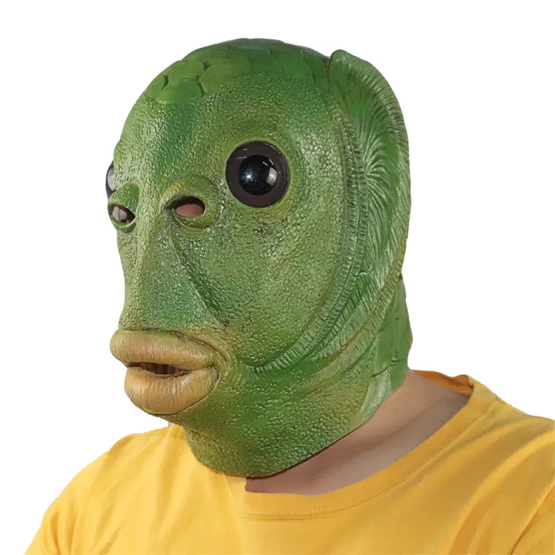 Masque drôle poisson vert