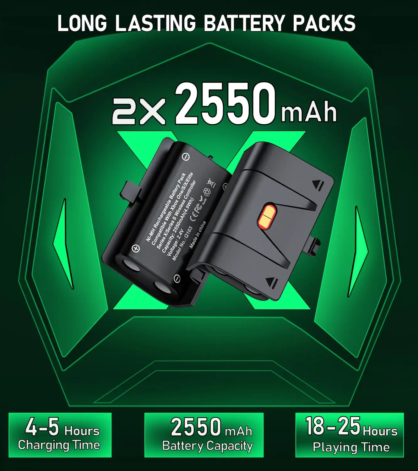 Chargeur rapide et batteries pour Xbox X/S/Elite