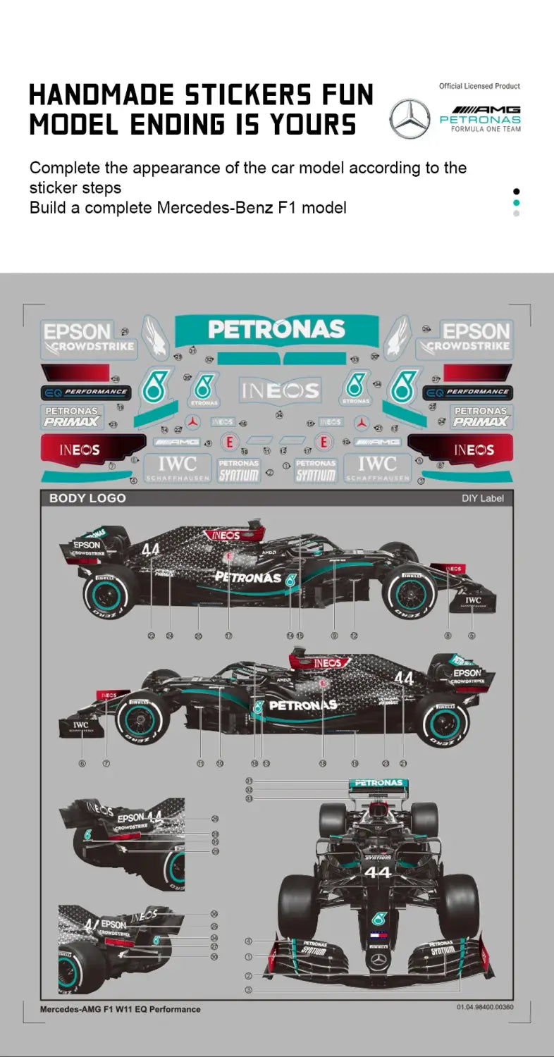 Voiture Formule 1 RC Mercedes Télécommandée