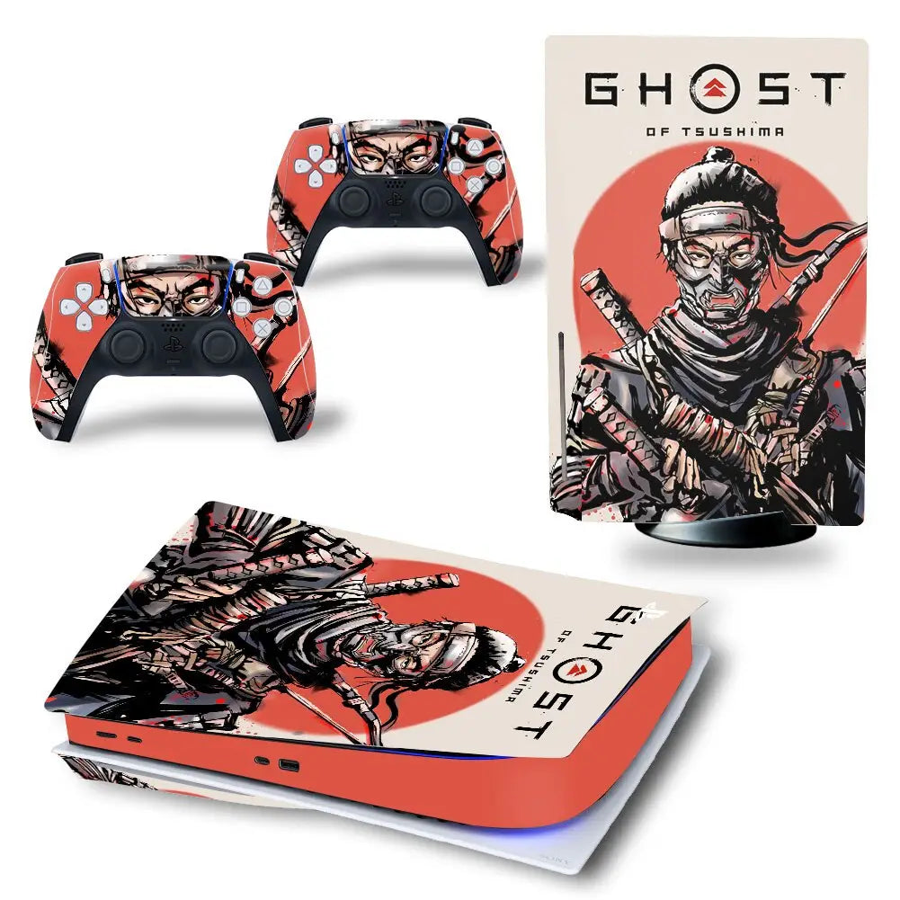 Autocollant Console PS5 Ghost of Tsushima