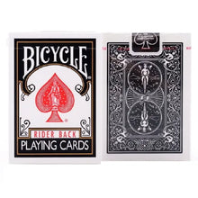 Dos des cartes à jouer bicycle modèle sélectionné noir blanc rouge avec illustrations ornées idée cadeau collection anciens