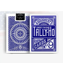 Dos de cartes à jouer tally-ho bleu et blanc avec motifs géométriques pour modèle sélectionné collection anciens idée cadeau