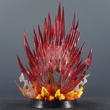Figurine guerrier à laura puissante 38 cm avec sculpture translucide rouge et orange style dragon ball flame design
